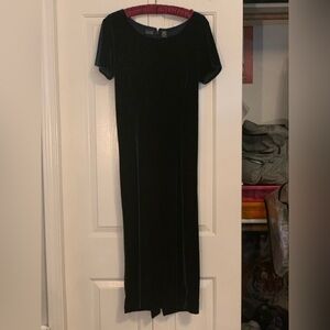 Vintage Hillard & Hanson Green Velvet Maxi Dress